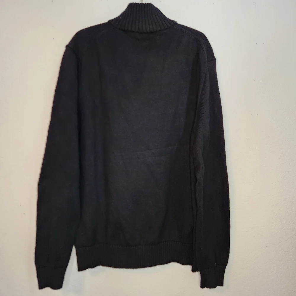 Polo Ralph‎ Lauren Black Zip-Up Sweater with Purple Logo, Size XXL